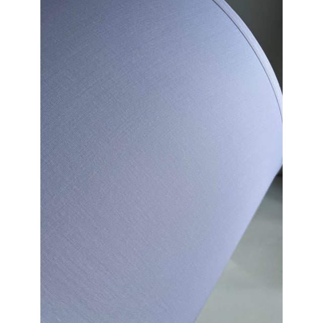 Metal Large 21" White Fabric Drum Shade For Sale - Image 7 of 8