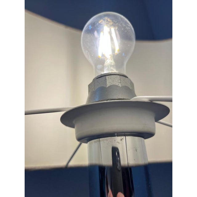 Floor Lamp in Chrome with Grey Shade For Sale - Image 9 of 11