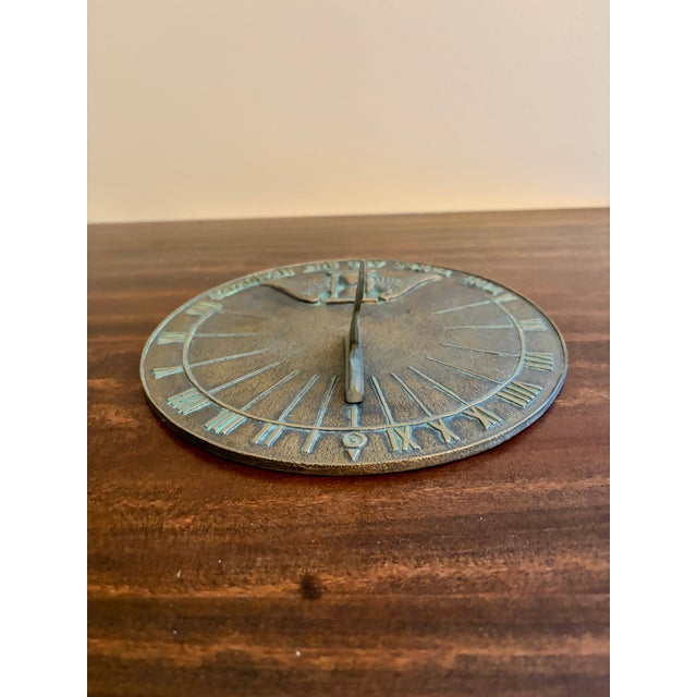 Vintage English Country Iron Garden Sundial "Time Takes All but Memories" For Sale In South Bend - Image 6 of 8