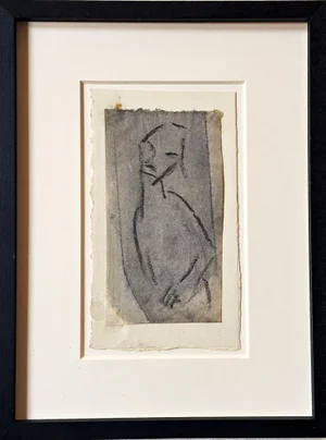 Christian Rohlfs, Männchen, Charcoal & Watercolor, Certificate of Authenticity, Provenance: Paul Vogt, Essen