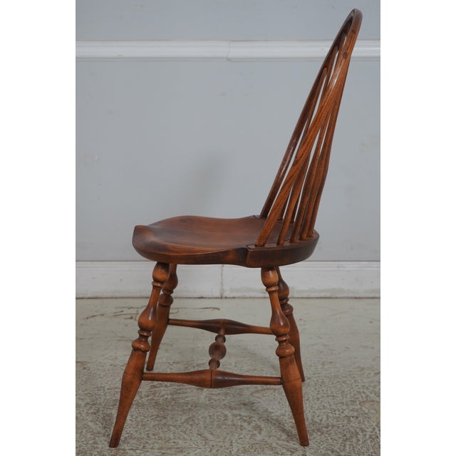 Traditional Set of 6 Dr Dimes Mixed Wood Fan Back Windsor Dining Chairs For Sale - Image 3 of 18