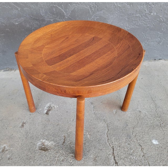 Dansk Round Teak End Table Attributed to Jens Harald Quistgaard for Dux For Sale - Image 4 of 9