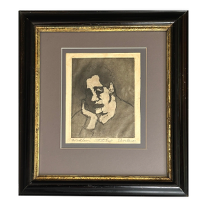 Elnora Hauser - Vintage Modernist Portrait Aquatint, Signed (Ca. 1960)