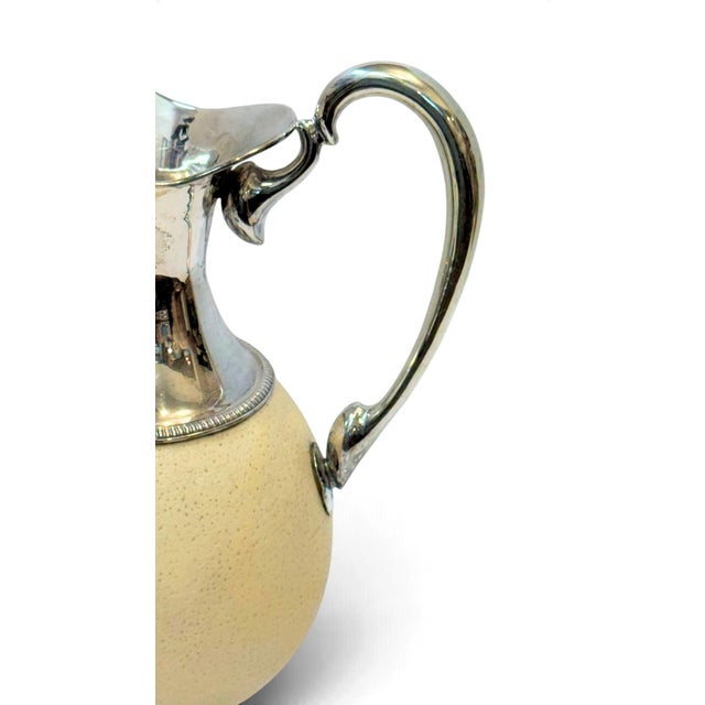 Vintage Ostrich Egg Shell & Sterling Silver Pitcher For Sale - Image 11 of 17