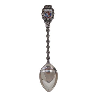 Panama Epns Silver Plated Souvenir Spoon With Enamel Shield Finial Crest 4959b For Sale