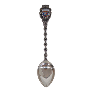 Panama Epns Silver Plated Souvenir Spoon With Enamel Shield Finial Crest 4959b