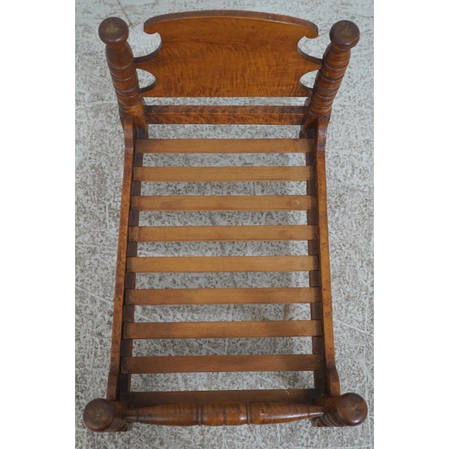 Antique Tiger Maple 3 Piece Doll Size Country Bed & Furniture For Sale In Philadelphia - Image 6 of 12