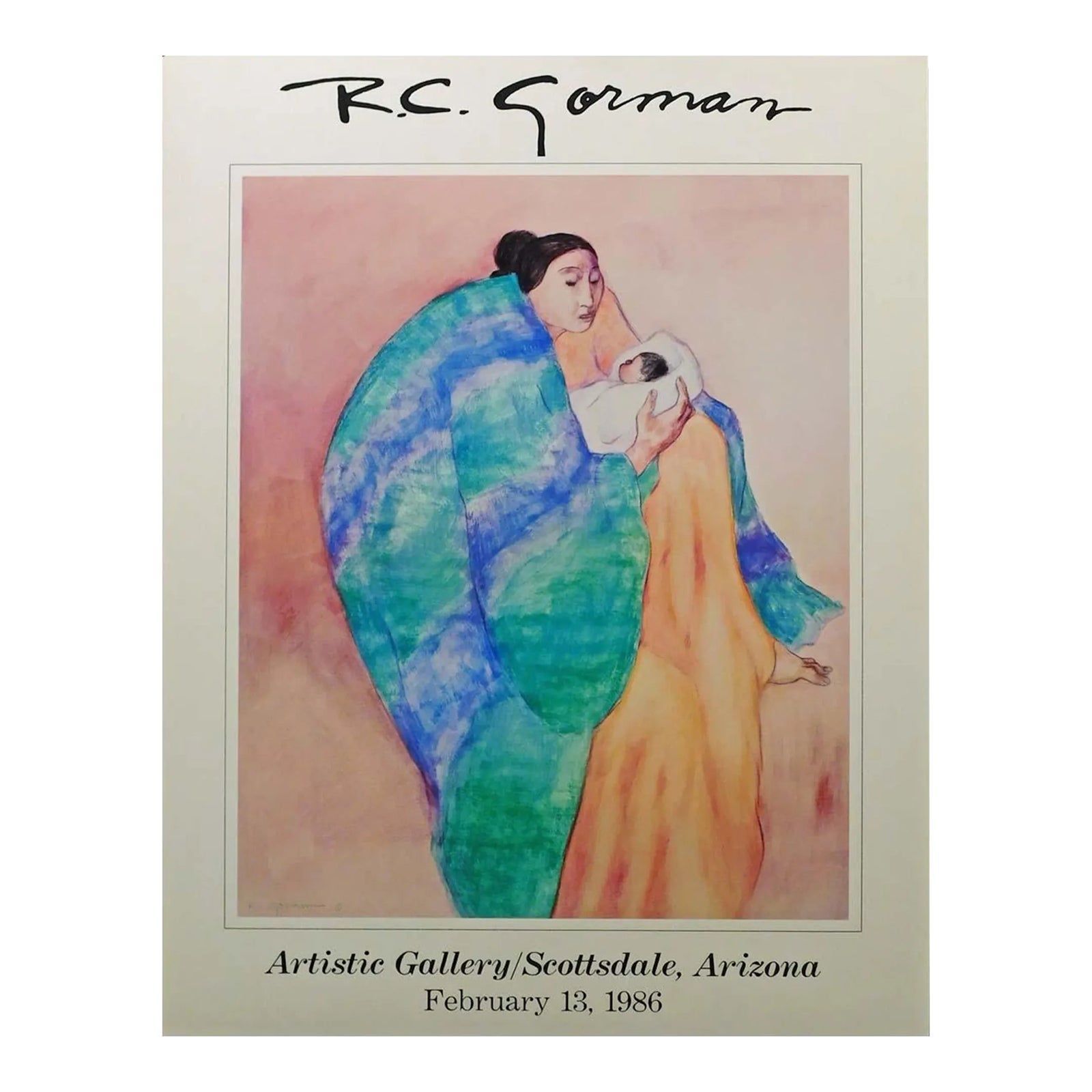 RC Gorman La Donna and Child Fine Art Gallery Poster | Chairish