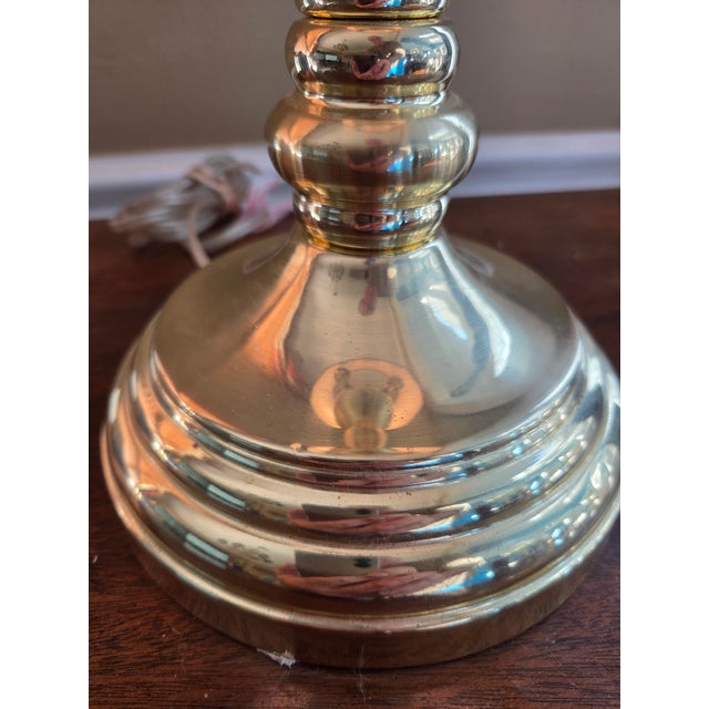 Late 20th Century Brass Bouillotte Style Candelabra Table Lamp For Sale - Image 13 of 15