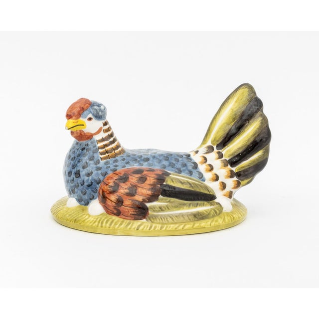 Yellow Este for Tiffany & Co. Ceramic Hen Form Basket For Sale - Image 8 of 11