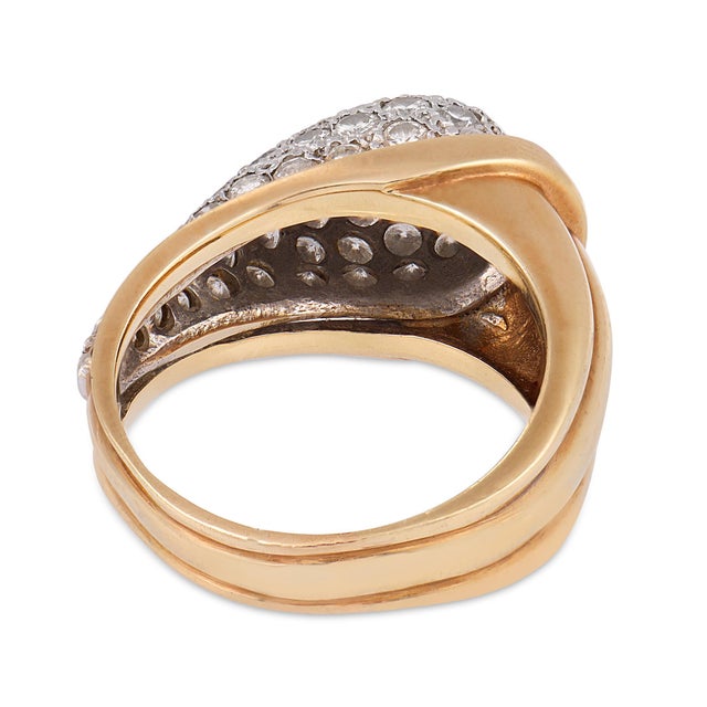 Vintage Diamond 14k Yellow Gold Cocktail Ring, Size 8 For Sale In Los Angeles - Image 6 of 6
