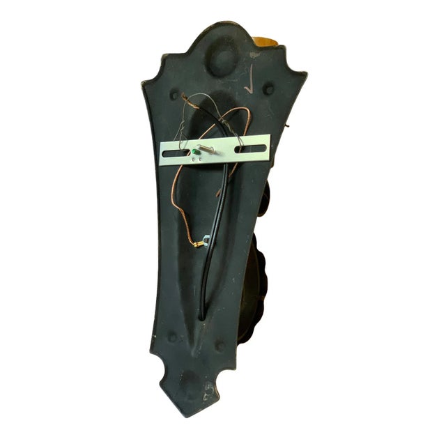 Set of 3 Spanish Iron Sconces in Old Black With Dark Blue Accent Paint, Circa 1920 For Sale In Los Angeles - Image 6 of 7