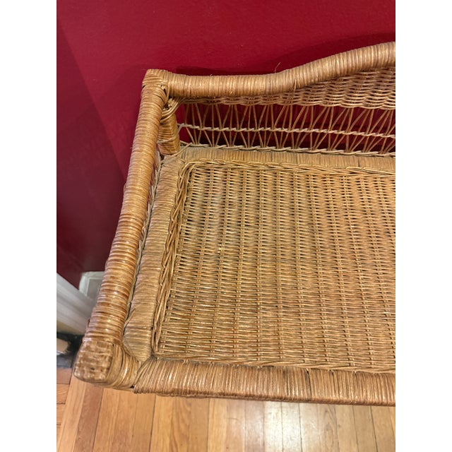 Vintage Rattan Four Shelf Bookcase Etagere For Sale - Image 4 of 10