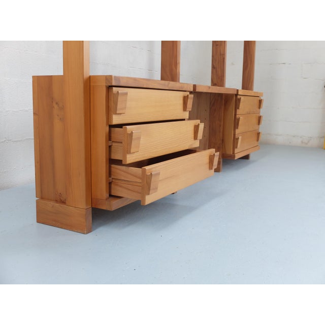 1980s Desk and Bookcase in Elm from Regain France, 1980 For Sale - Image 5 of 8