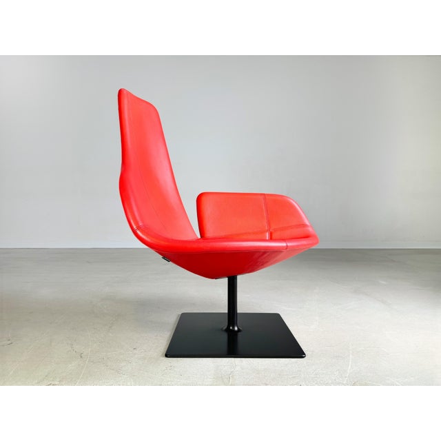 Moroso Swivel Leather Armchair in Red from Patricia Urquiola For Sale - Image 11 of 11
