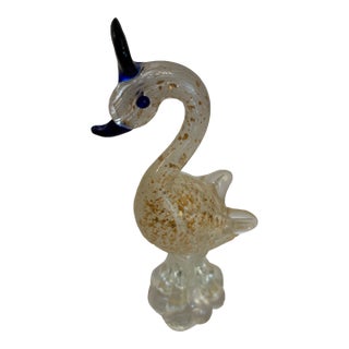 Murano Vintage Biomorphic Swan Hand Blown Glass Sculpture For Sale
