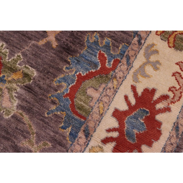 1990s Shabby Chic Oushak Asia Gray/Beige Wool Rug - 7'10'' X 10'3'' For Sale - Image 5 of 8