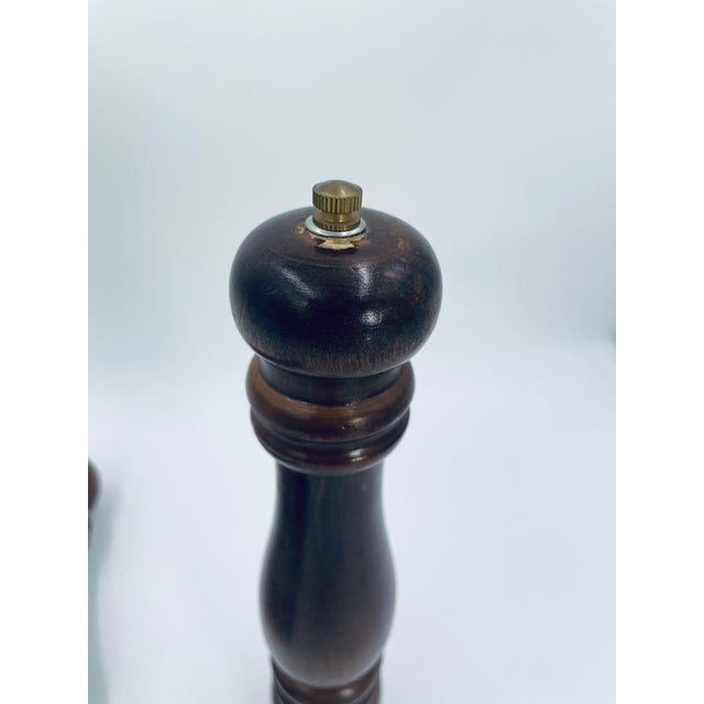 1970s Vintage Wooden Salt and Pepper Mills, 1972, Set of 2 For Sale - Image 5 of 8