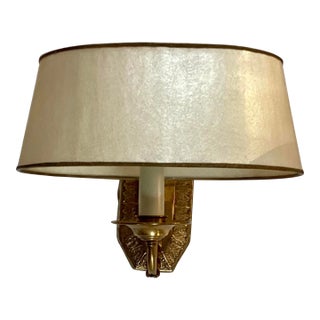 Regency Style Gilt Bronze Wall Light Sconce W Custom Shade For Sale