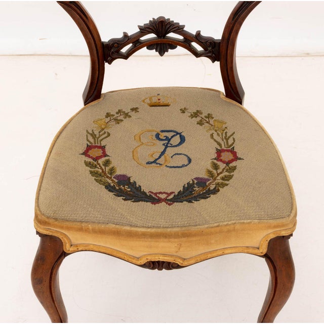 Elizabeth II Needlepoint Upholstered Chairs, 4 For Sale - Image 10 of 13