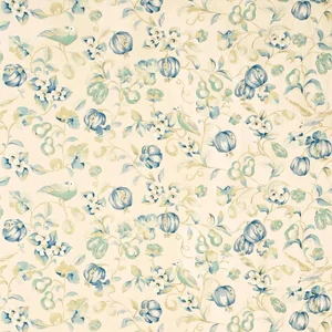Sanderson Pear & Pomegranate Fabric in China Blue
