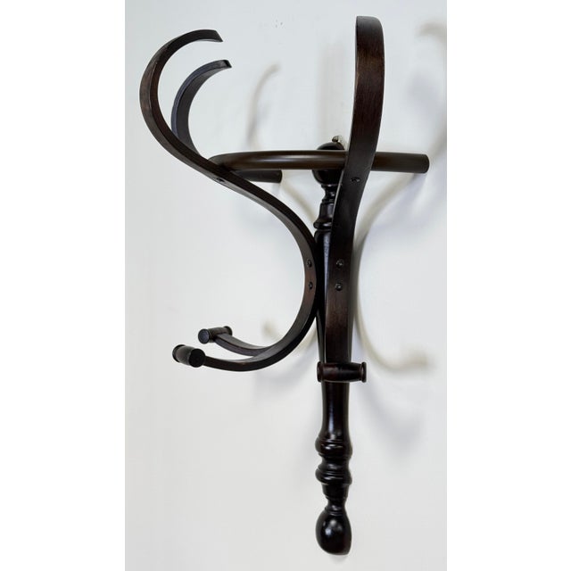Mid-Century Modern Vintage Bentwood Thonet Style Coat Hat Wall Hook For Sale - Image 3 of 6