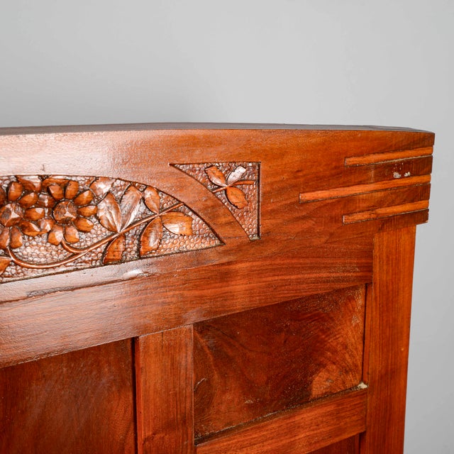 Art Deco Carved Bench with Armrests For Sale - Image 11 of 18