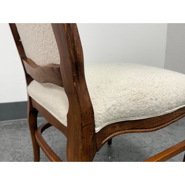 French Louis XV Style Carved Wood Side Chair, Vintage For Sale - Image 10 of 12