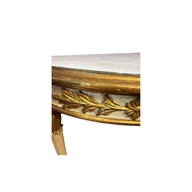1960s La Barge Neo Classical Italian Gilded Demilune Console For Sale - Image 5 of 5