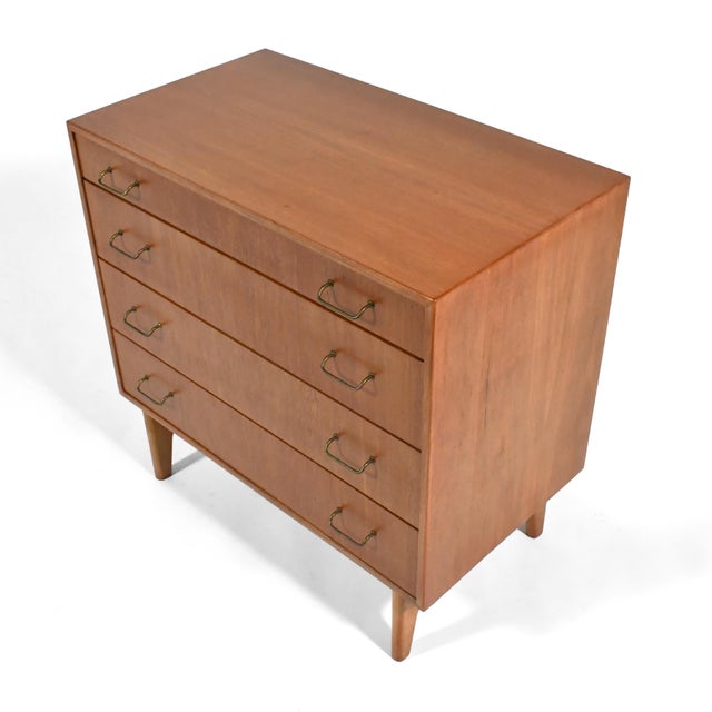 Brass Torben Strandgaard Four-Drawer Danish Teak Dresser For Sale - Image 8 of 11