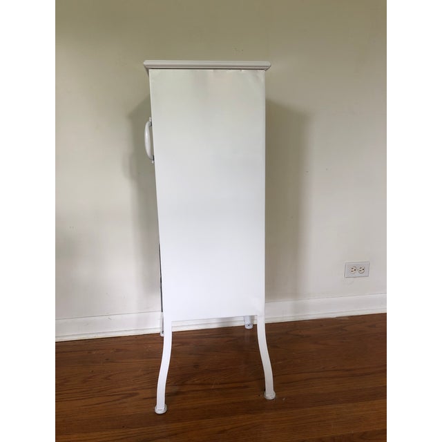 Antique Art Deco Curved Leg Steel Metal Medical Dental Pharmacy Cabinet With 3 Drawers For Sale - Image 11 of 11