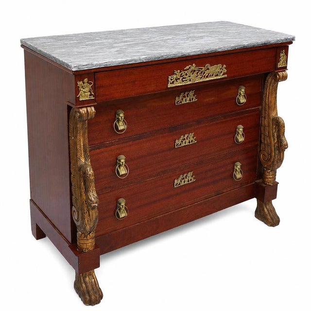 Empire Chest of Drawers with Ancient Egypt Decor For Sale - Image 9 of 9