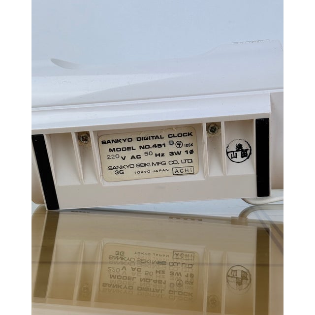 Vintage Space Age White #451 Digital Clock Roll from Sankyo, Japan, 1970s For Sale - Image 11 of 12