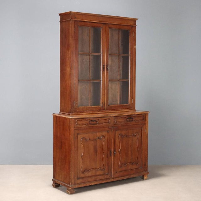 Antique Cupboard in Walnut Veneer, Italy, 20th Century For Sale - Image 14 of 14