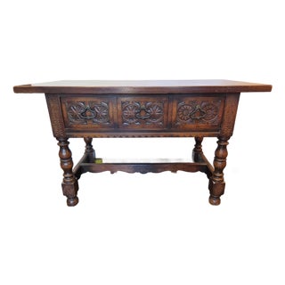 Carved Spanish Console in Renaissance Gothic Style Sideboard Server For Sale