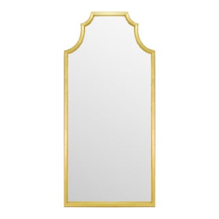 Matthew Izzo Home Finley Pagoda Style Gold Leaf Floor Mirror For Sale