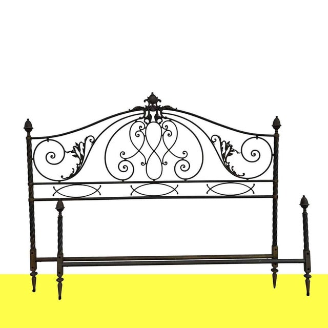 Antique Metal Bed with Twists and Decorations For Sale - Image 15 of 15