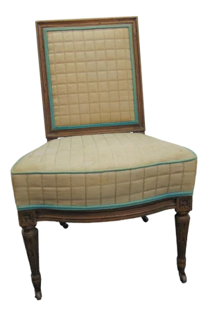 Louis XVI Style Upholstered Slipper Chair