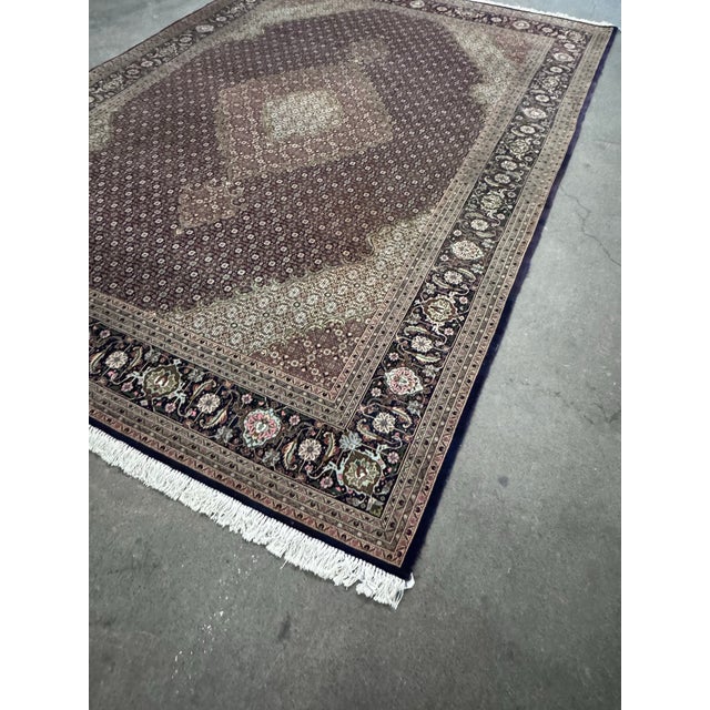 8ft 1in × 11ft 7in Tabriz Persian Wool Area Rug For Sale - Image 4 of 12