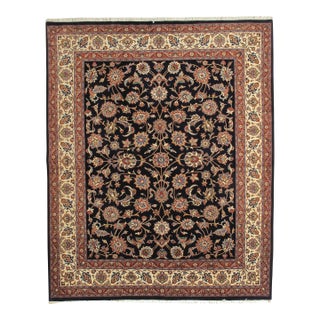 Vintage Hand-Knotted Persian Mashad Rug 7'3" X 8'11" For Sale