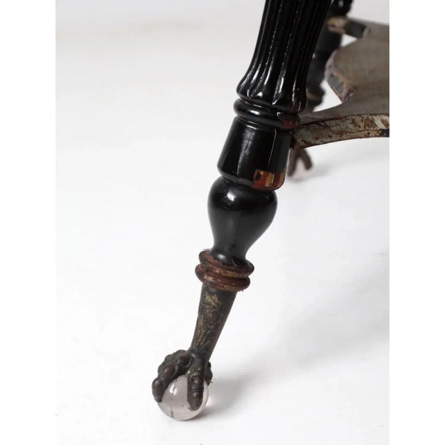 Antique Victorian Parlor Table With Glass Ball and Claw Feet For Sale - Image 4 of 14