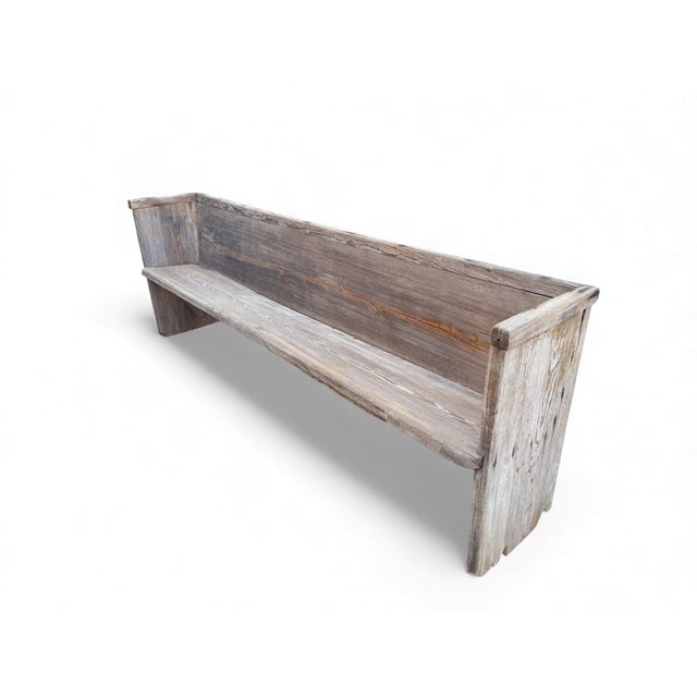 Early 20th-Century Farmhouse Pine Pew Bench For Sale In Columbia, SC - Image 6 of 10
