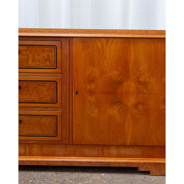 Art Deco Art Deco Swedish Burlwood Sideboard, C. 1930s For Sale - Image 3 of 16