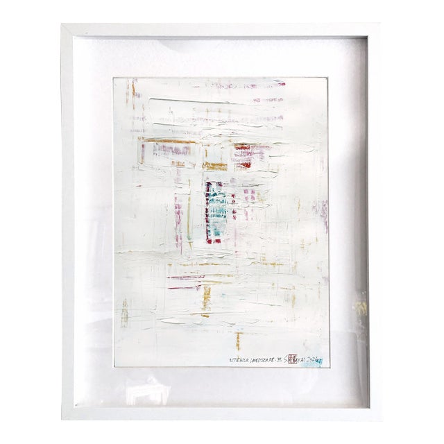 Interior Land Scape. III White Framed Abstract Painting For Sale