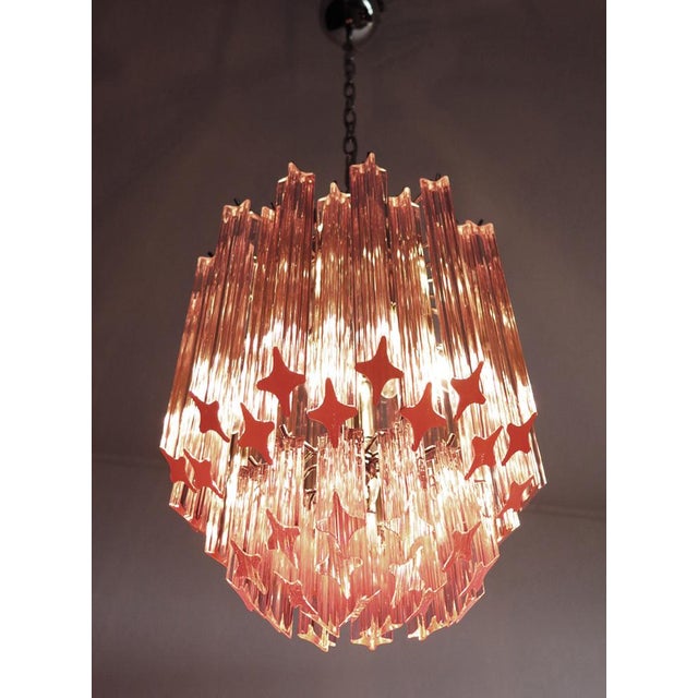 Quadriedri Murano Ceiling Light with Pink Prisms, 1990s For Sale - Image 11 of 14