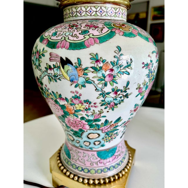 Single Late 19th Century Chinese Famille Rose Porcelain Vase Mounted Table For Sale - Image 13 of 18