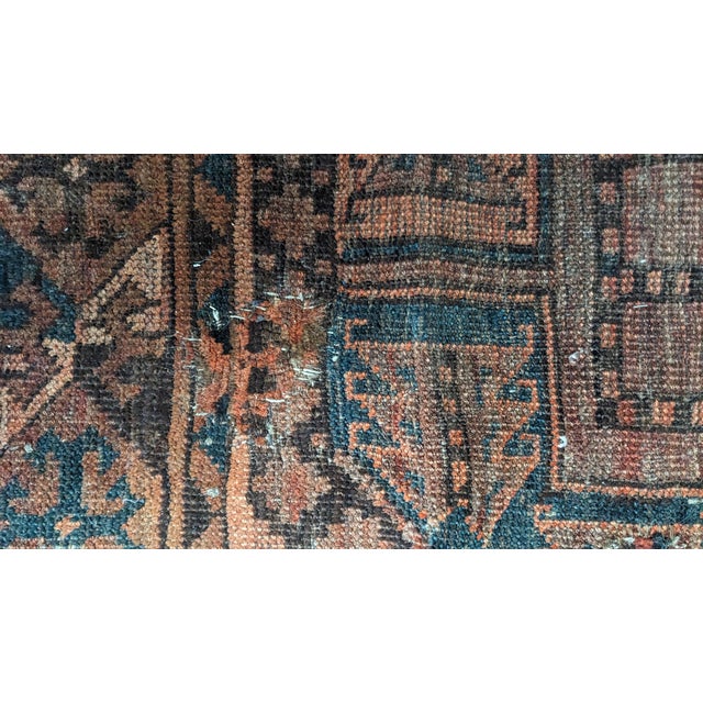 Vintage Hand Knotted Oriental Red & Black Geometric Area Rug Carpet 9' X 11' For Sale - Image 13 of 16