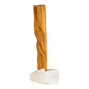 1970s Sculpture - Sculpted Wood on a Marble Base