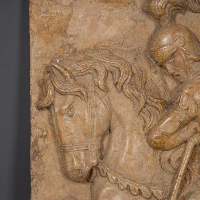 19th Century Italian Marble Plaque of George Slaying the Dragon, 1870 For Sale - Image 12 of 18