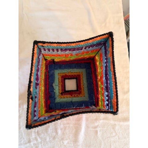 Mid-Century Modern Multi-Colored Handmade Tissue Box Cover For Sale - Image 3 of 5